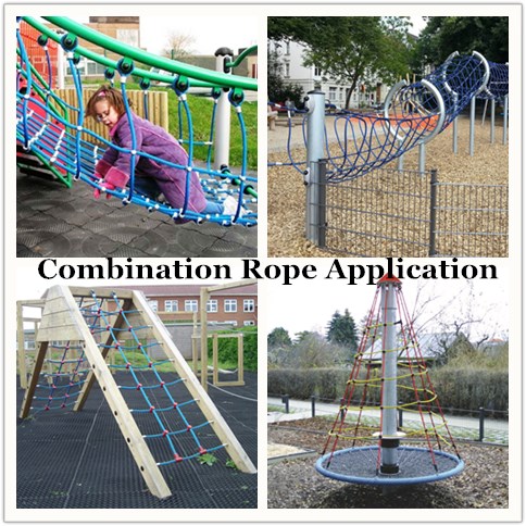 16mm 6줄 PET 또는 PP 야외 복합 놀이터 로프 등산망 13
