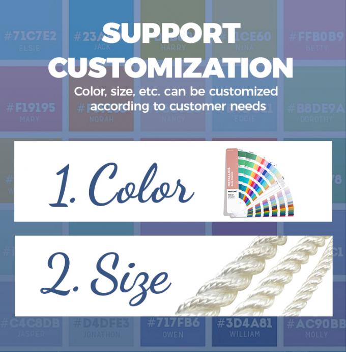 8 스트랜드 PP 폴리에스터 혼합 해상 매킹 꼬리 로프 64mm 72mm 80mm 길이 11m 7