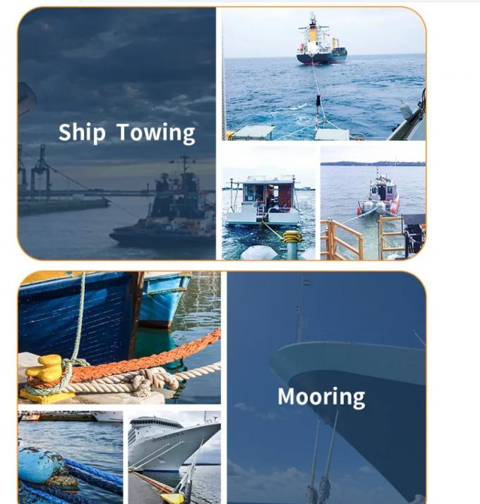 80mm 60mm 선박 매킹 로프 폴리에스터 보트 해상 로프 8 스트랜드 5