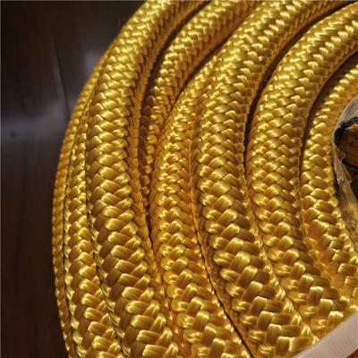 노란 색상 복제 엮은 10mmx200m UHMWPE 로프 폴리에스터 커버