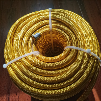 노란 색상 복제 엮은 10mmx200m UHMWPE 로프 폴리에스터 커버