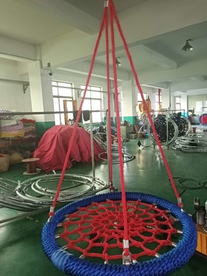 회색 녹색 혼합 색상 100cm 직경 12cm 반지 놀이터 네트워크 스윙