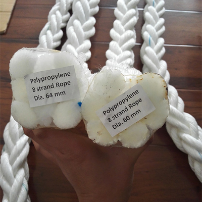 44mm 48mm 52mm 56mm 60mm 64mm 220m 매킹 로프 8 스트랜드 PP 로프 배 해상 로프