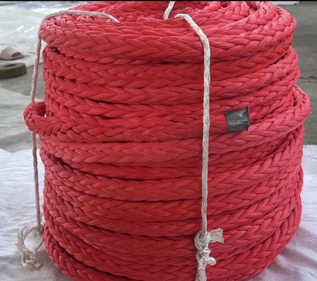 높은 튼튼성 12 스트랜드 엮은 Uhmwpe 선박 매킹 로프 윈치 롤 로프