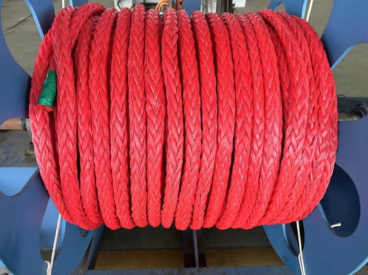 고강도 12줄 엮은 UHMWPE 합성섬유 와이어 로프 48mm 지름