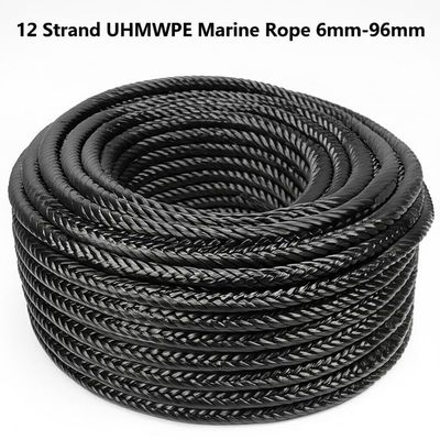 12 스트랜드 UHMWPE 해상 로프 6mm-96mm 고강도 롤링