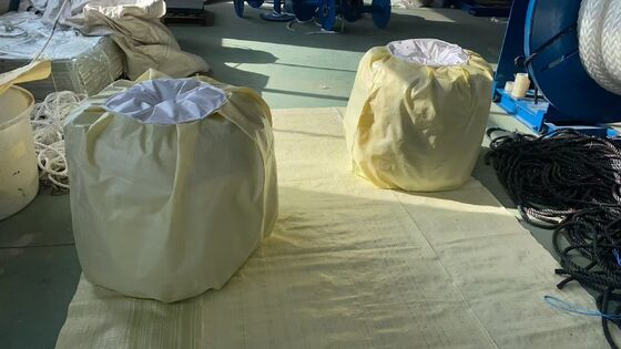 블루 컬러 UV 저항 UHMWPE 12 스트랜드 해상 매킹 로프 22mmx220m DNV 인증