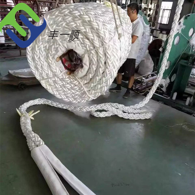 선박 선박을 위한 72mm*220m 폴리에스테르 로프 8 가닥 꼰 해양 로프