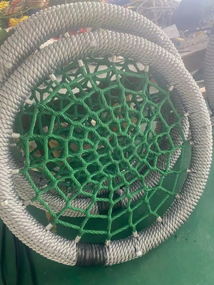 회색 녹색 혼합 색상 100cm 직경 12cm 반지 놀이터 네트워크 스윙